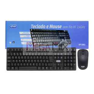 Kit Teclado e Mouse sem fio KP-2063 - Knup