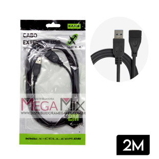 Cabo Extensor USB 2.0 M/F XC-M/F-2M - X-cell