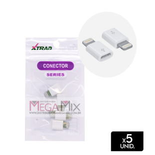 Conector Micro USB (V8) para Iphone c/5 unid. XT-2199 - Xtrad