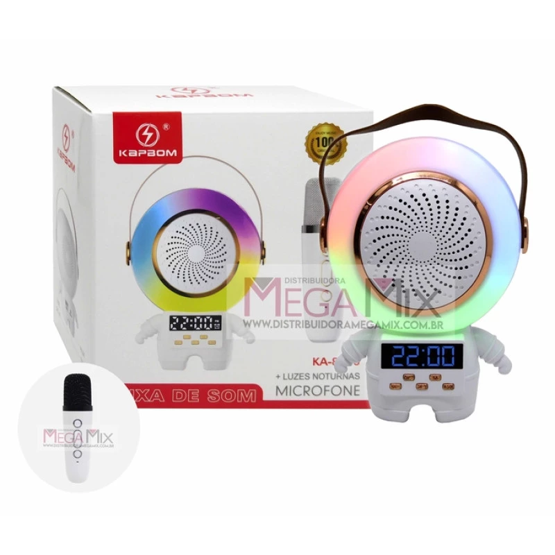 Caixa de Som RGB com Microfone 5W KA-8776 | Mega Mix