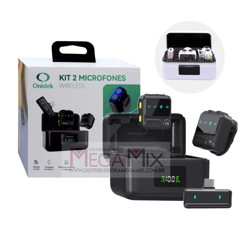 Microfone de Lapela Duplo Tipo C ON-MC830 | Mega Mix