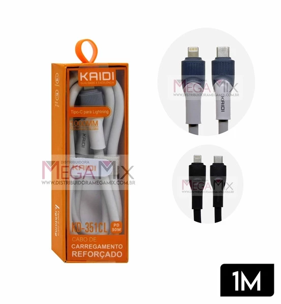 Cabo Tipo-C + Iphone 1M KD-351CL - Kaidi | Mega Mix