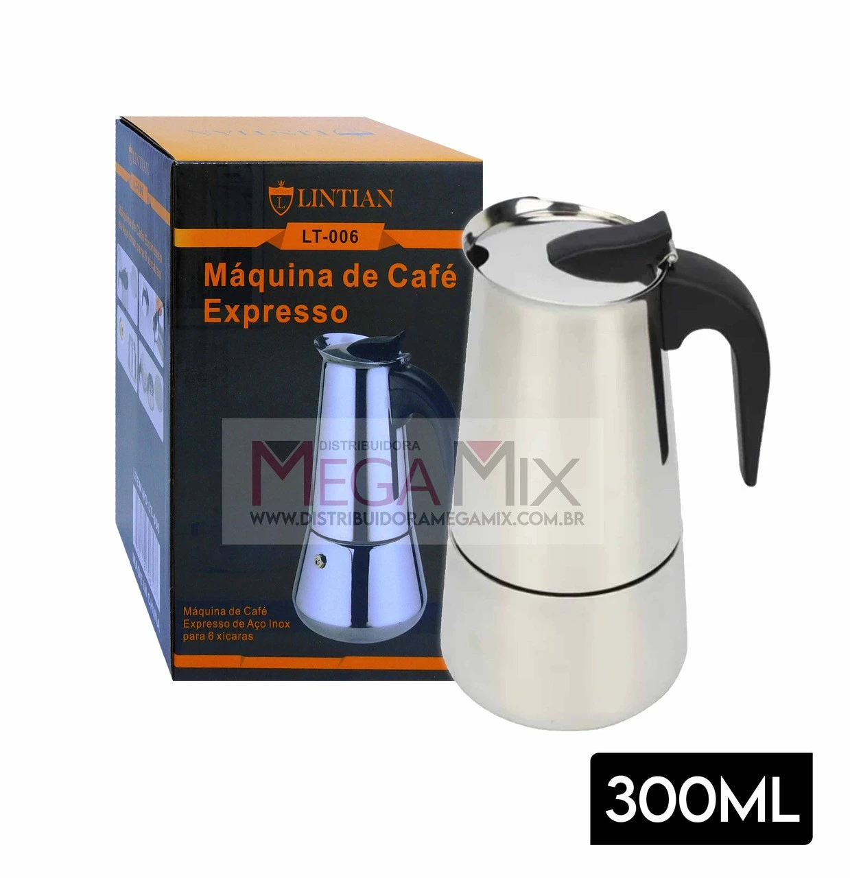 Cafeteira Italiana 300ml LT-006 - Lintian | Mega Mix