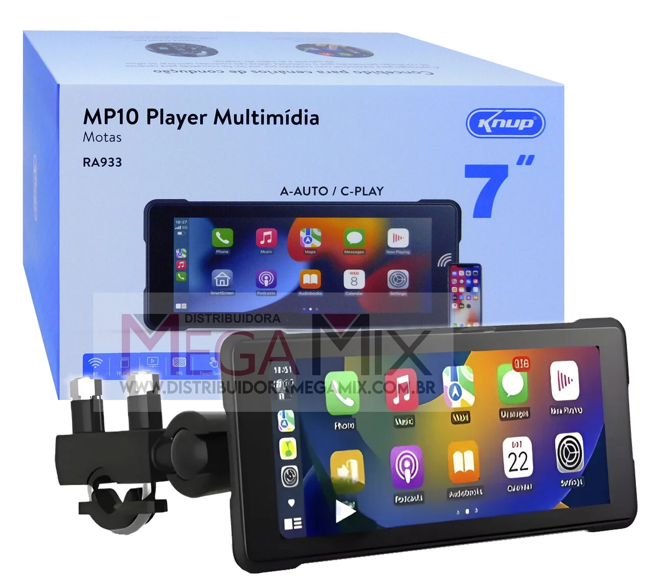 Central Multimídia p/ Moto 7 MP10 KP-RA933 | Mega Mix