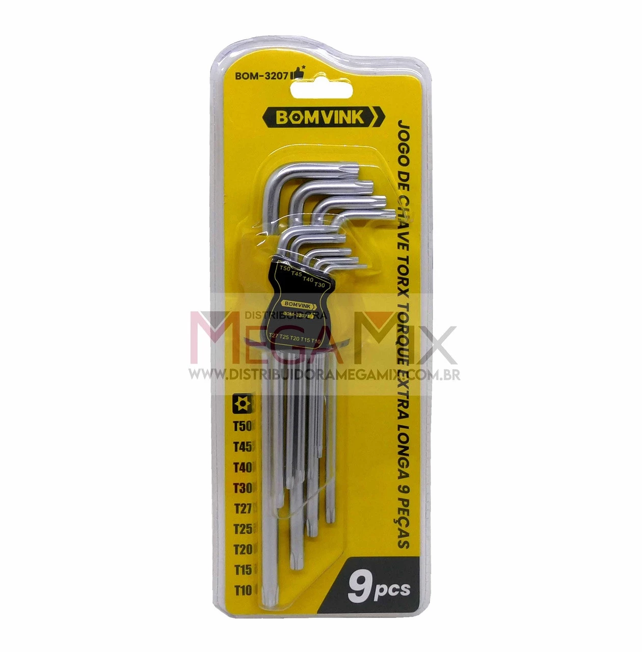 Kit Chave Torx 9 Peças BOM-3207 - Bomvink | Mega Mix