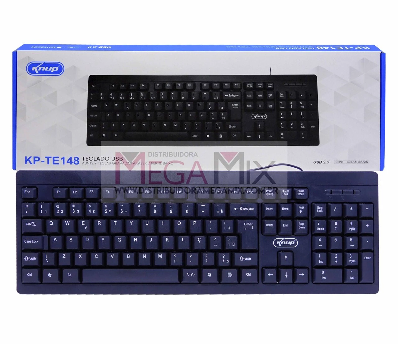 Teclado com Fio USB 2.0 KP-TE148 - Knup | Mega Mix