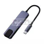 Hub Tipo C 5 em 1 para USB/Tipo C/HDMI/RJ45 KA-6050 - Kapbom