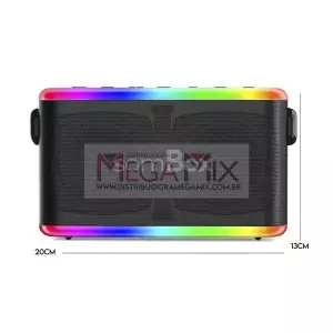 Caixa de Som Bluetooth com 2 Microfones 100W RMS D-XK306 - SomBox