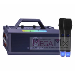 Caixa de Som Bluetooth com 2 Microfones 120W KA-8080 - Kapbom