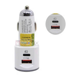 Carregador Veicular USB + USB-C 40W 9.1A CJ06-4 - A'Gold