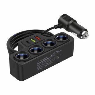Carregador Automotivo 4 Acendedores + 2 USB + USB-C 120W KA-C206 - Kapbom
