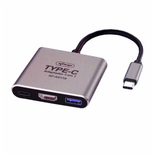 Cabo Adaptador Conversor Tipo C 3 em 1 para USB-C/HDMI/USB 3.0 KP-AD118 - Knup         