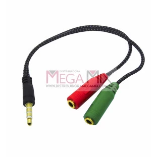 Cabo Adaptador P3 Macho + 2 Jack P2 Fêmea KP-HM040 - Knup