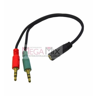 Cabo Adaptador P2 Fêmea + 2 Jack P2 Macho XC-ADP-21 - X-Cell