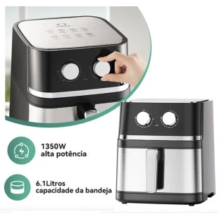 Fritadeira Elétrica Airfryer 6.1L 1350W ON-FT100/110V - Onistek