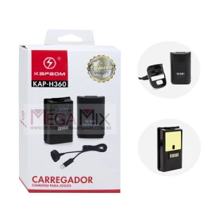 Bateria para Controle X-Box com Carregador KAP-H360 - Kapbom