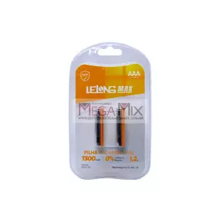 Pilha AAA Recarregável c/2 1300mAh LE-7999-11 - Lelong