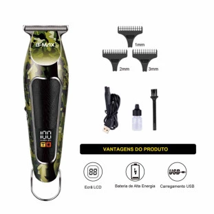 Máquina de Corte Recarregável com Visor Digital 5W BM-C020 - B-Max