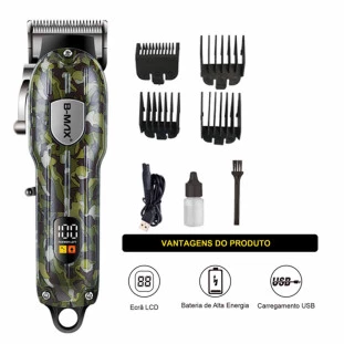 Máquina de Corte Recarregável com Visor Digital 5W BM-C029 - B-Max
