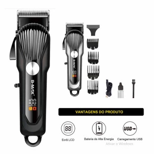 Máquina de Corte Recarregável com Visor Digital 5W BM-C032 - B-Max