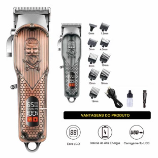 Máquina de Corte Recarregável com Visor Digital 8W BM-C033 - B-Max