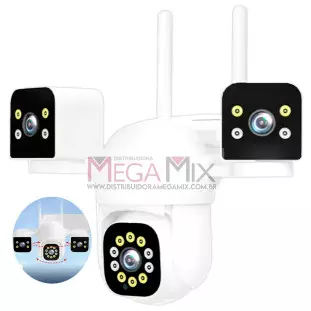 Câmera de Segurança IP Lente Tripla com 2 Antenas SC-B67 - It Blue