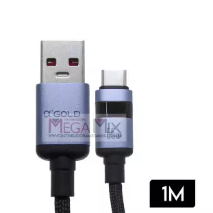 Cabo de Dados USB + Tipo C com Visor 66W 1M CB138-3 - A'Gold