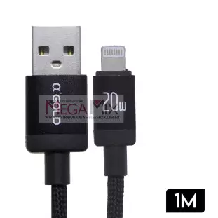 Cabo de Dados USB + Iphone 20W 1M CB145-2 - A'Gold