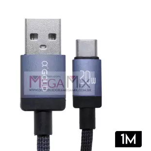 Cabo de Dados USB + Tipo C 20W 1M CB145-3 - A'Gold