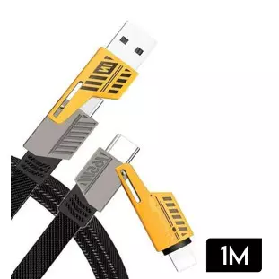 Cabo de Dados 4 em 1 Tipo C/USB + Iphone/Tipo C 65W 1M CB-74 - A'Gold