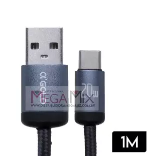 Cabo de Dados USB + Tipo C 20W 1M CB77-3 - A'Gold