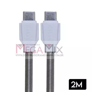 Cabo de Dados Tipo C + Tipo C 60W 3A 2M CE-C1308CC-2M - Celark