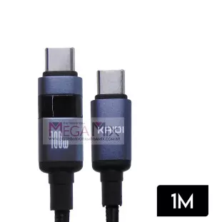 Cabo de Dados USB + Tipo C com Visor 100W 5A 1M KD-101CC - Kaidi