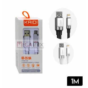 Cabo de Dados USB + Iphone 1M KD-2519A - Kaidi