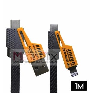 Cabo de Dados 4 em 1 USB/Tipo C + Iphone/Tipo C 65W 1M OR-CO32 - Oberon