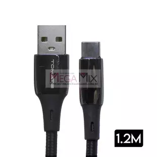 Cabo de Dados USB + Tipo C 1.2M TC-215C - Tomate