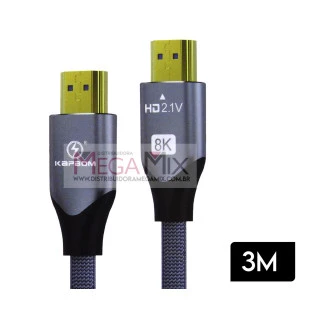 Cabo HDMI + HDMI 8K 3M KA-8K-3M - Kapbom