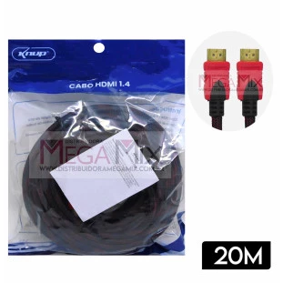 Cabo HDMI + HDMI com Malha 1.4 20M KP-YP5003 - Knup