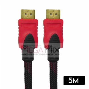Cabo HDMI + HDMI com Malha 1.4 5M KP-YP5003 - Knup