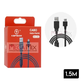 Cabo USB + Micro USB (V8) para PS4 1.5M KA-353 - Kapbom 