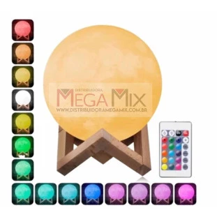Luminária Lua LED Caixa de Som Bluetooth AL-8218 | Mega Mix