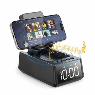Caixa de Som Bluetooth com Suporte e Relógio 8W RMS D-G207 - Grasep 