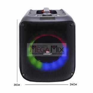 Caixa de Som Portáil Bluetooth com Microfone 6.5" 30W D-S8120 - Grasep