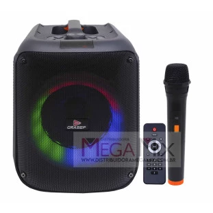 Caixa de Som Portátil Bluetooth com Microfone 8" 40W D-S8121 - Grasep