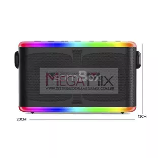 Caixa de Som Bluetooth com 2 Microfones 100W RMS D-XK306 - SomBox