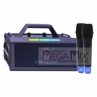 Caixa de Som Bluetooth com 2 Microfones 120W KA-8080 - Kapbom