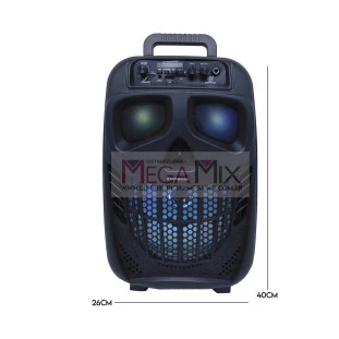 Caixa de Som Portáil Bluetooth com Microfone 8" 100W KA-8968 - Kapbom