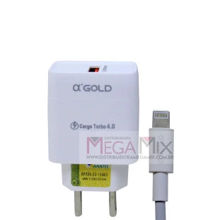 Carregador USB para Iphone 30W 6.1A CA15-2/IOS - A'Gold