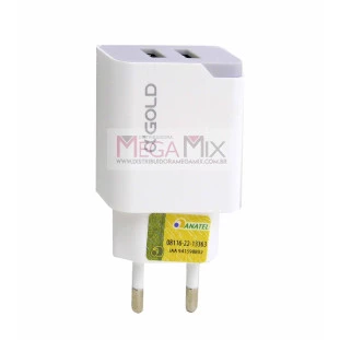 Carregador com 2 USB  3.1A CA19 - A'Gold 