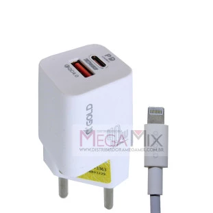 Carregador USB + USB-C para Iphone 40W 9.1A CA42-2/IOS - A'Gold